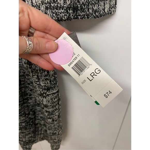 Studio One New York NWT Gray Flecked Sweater Dress Cowl Neck, Size Large, MP $74 - Picture 3 of 11